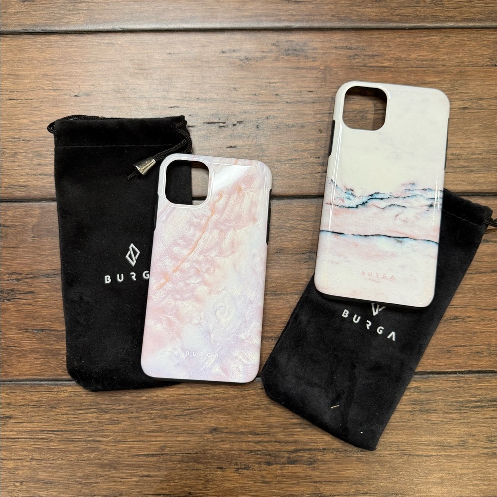 BURGA IPhone 11 Pro Max Pink and White Marble Phone hard Case